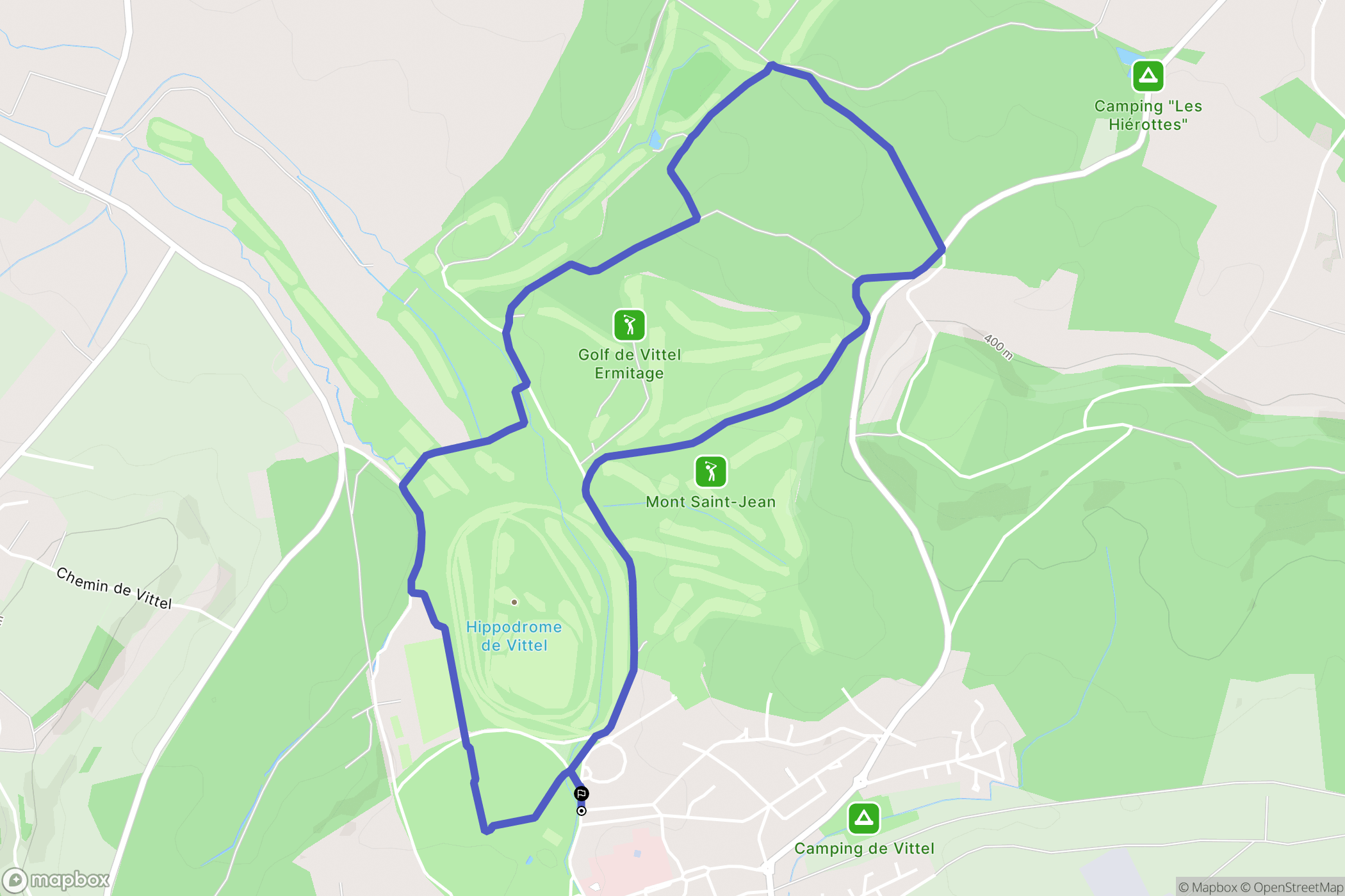 Vittel : carte du parcours de randonnée - France