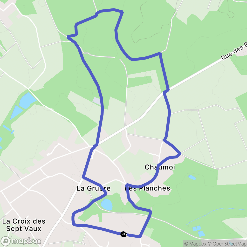 Charbuy : carte du parcours de randonnée - France