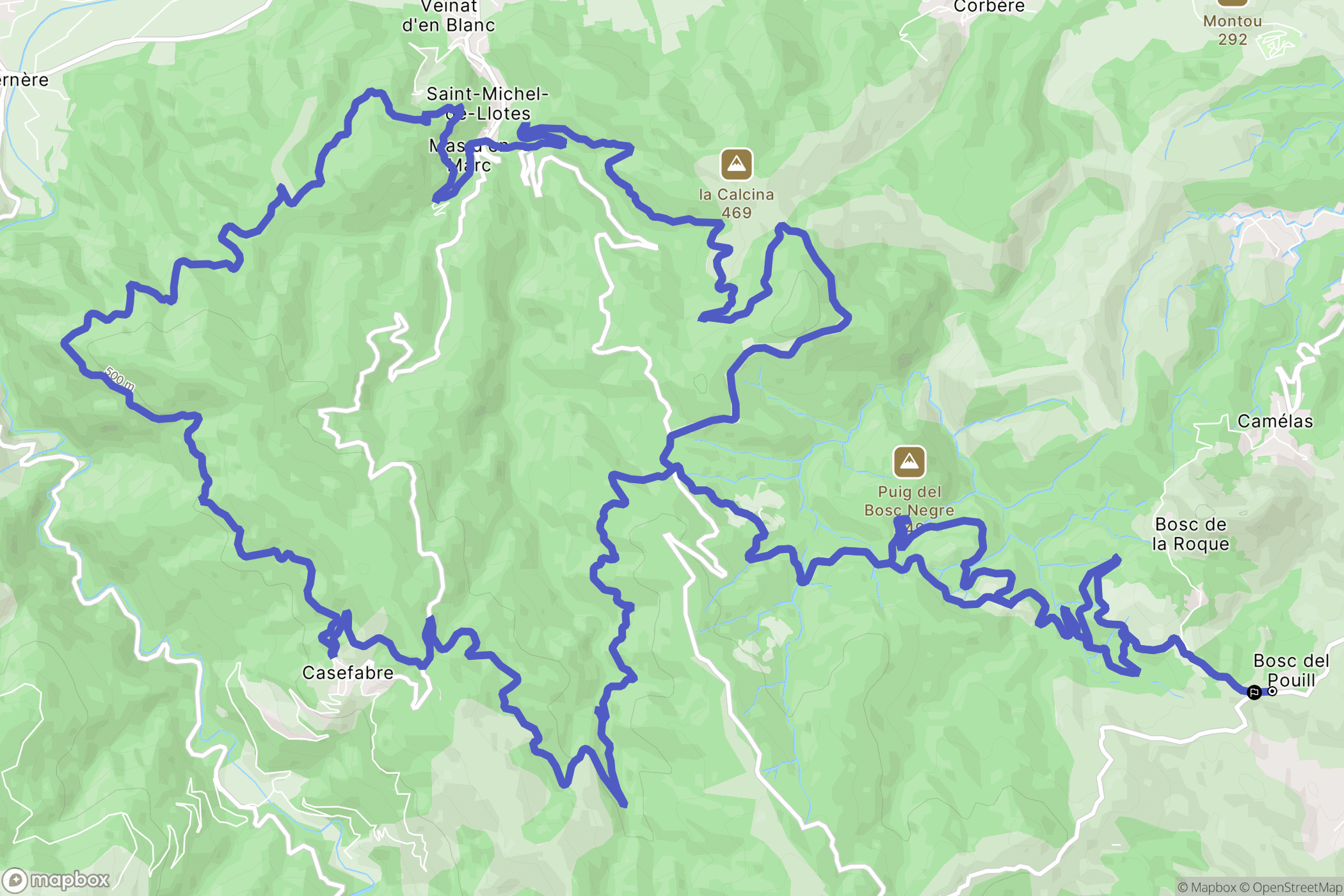 Castelnou : carte du parcours de randonnée - France