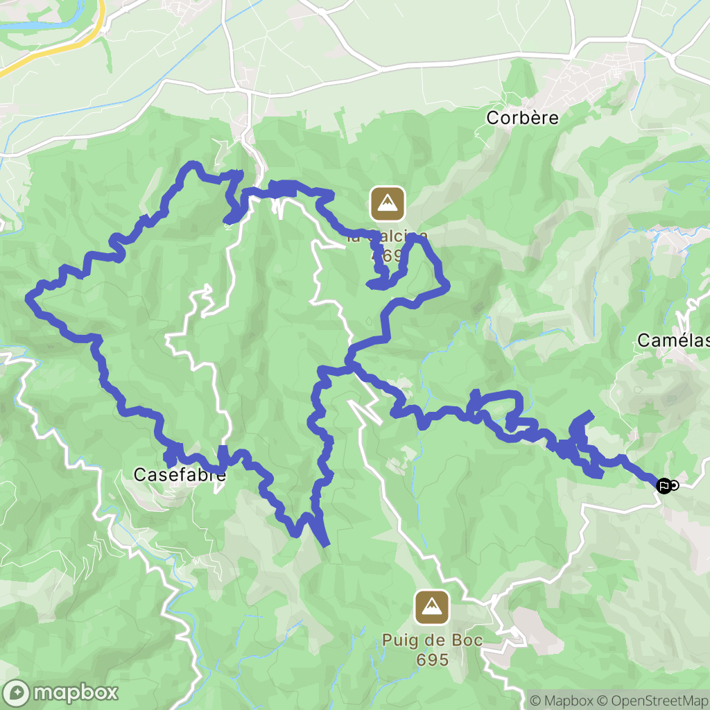 Castelnou : carte du parcours de randonnée - France