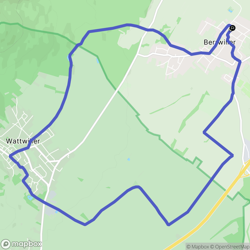 Berrwiller : carte du parcours de randonnée - France