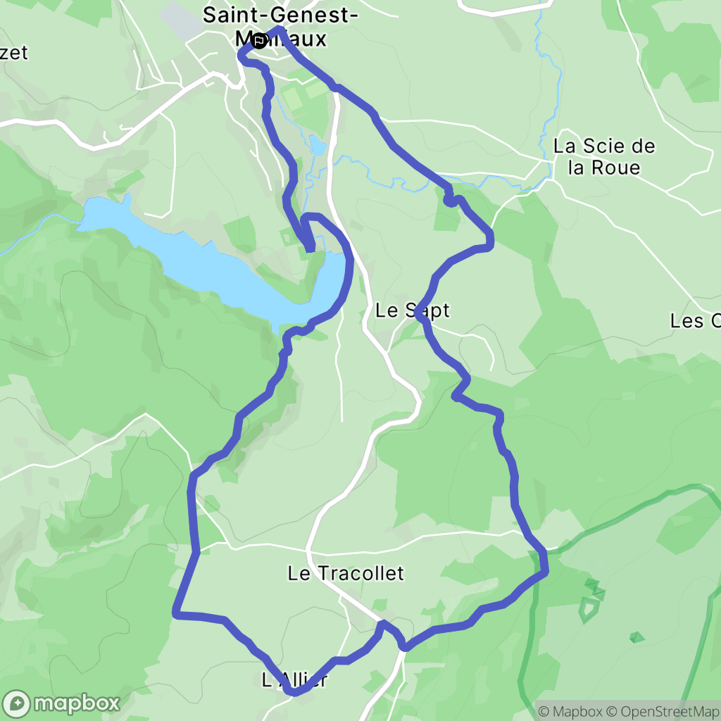 Saint-Genest-Malifaux : carte du parcours de randonnée - France