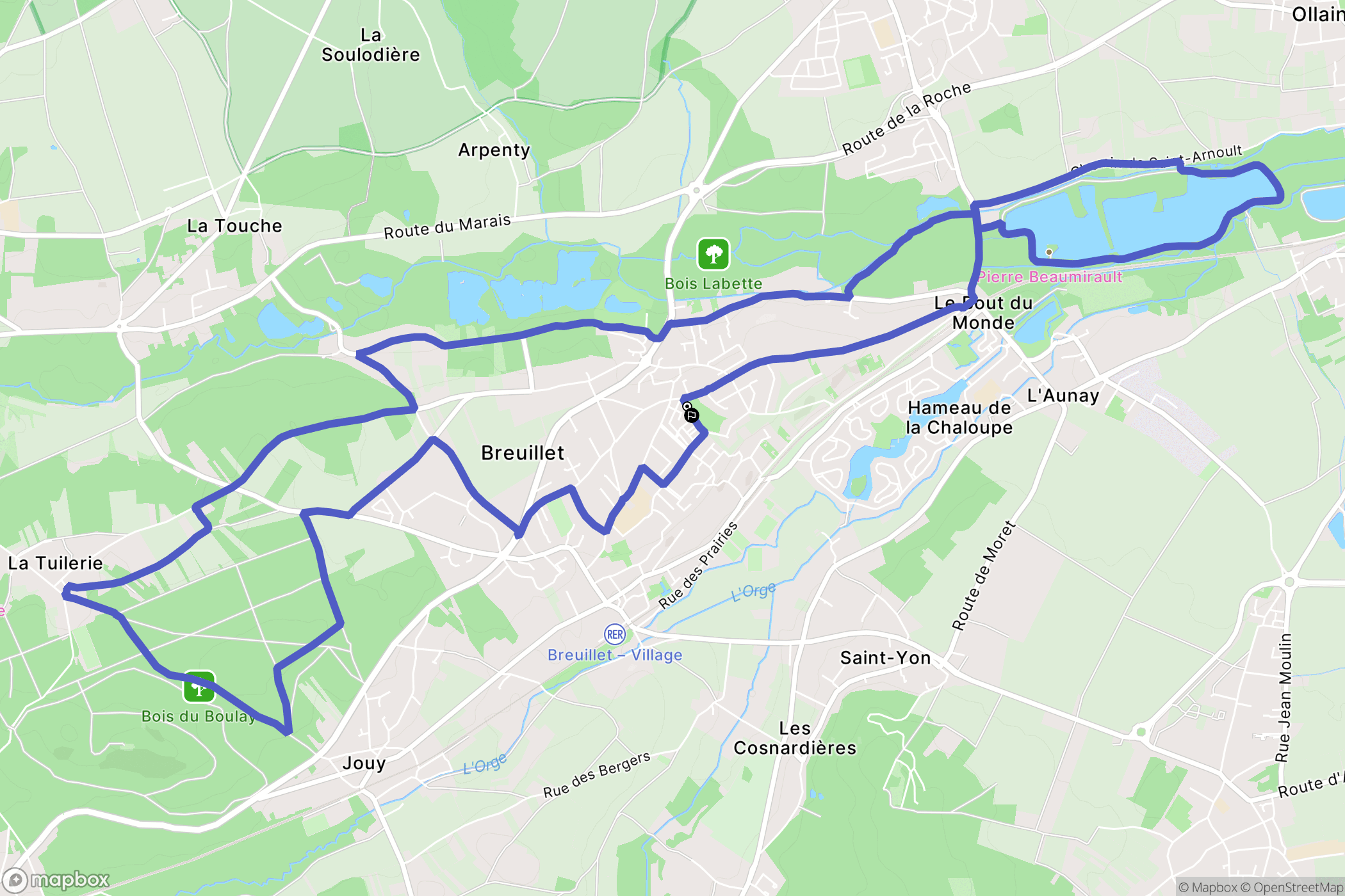 Breuillet : carte du parcours de randonnée - France