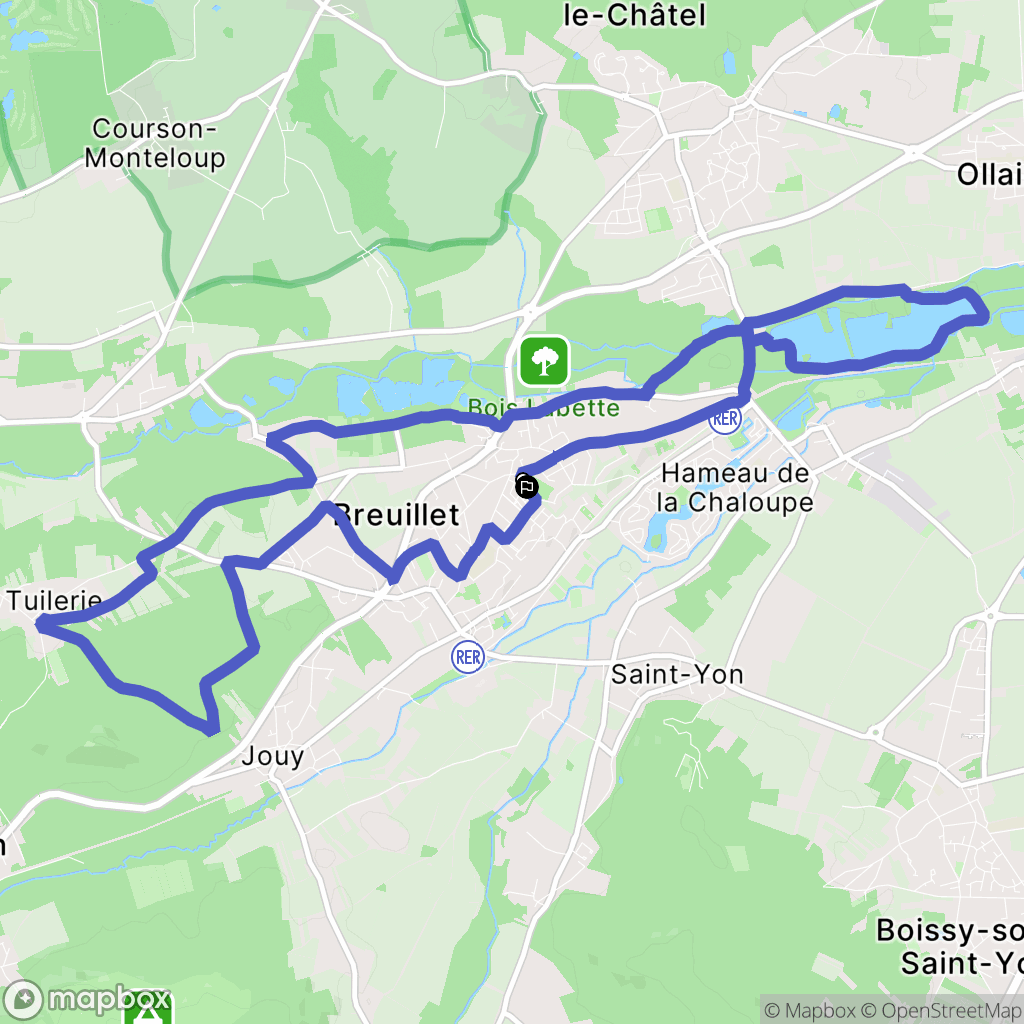 Breuillet : carte du parcours de randonnée - France