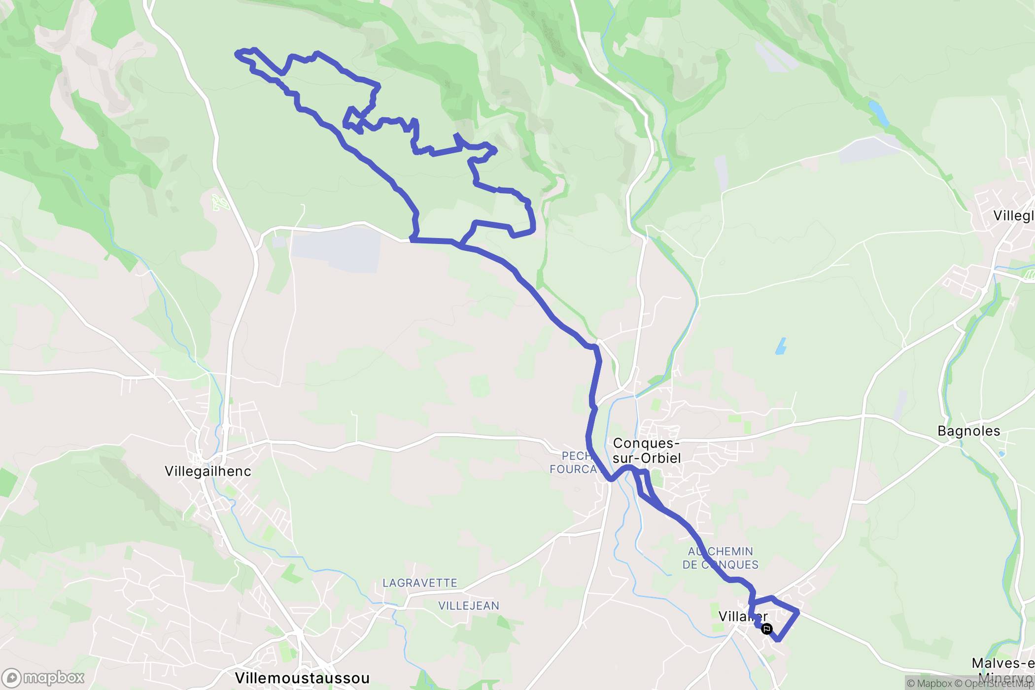 Villalier : carte du parcours de randonnée - France