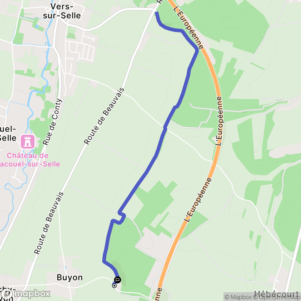 Plachy-Buyon : carte du parcours de randonnée - France