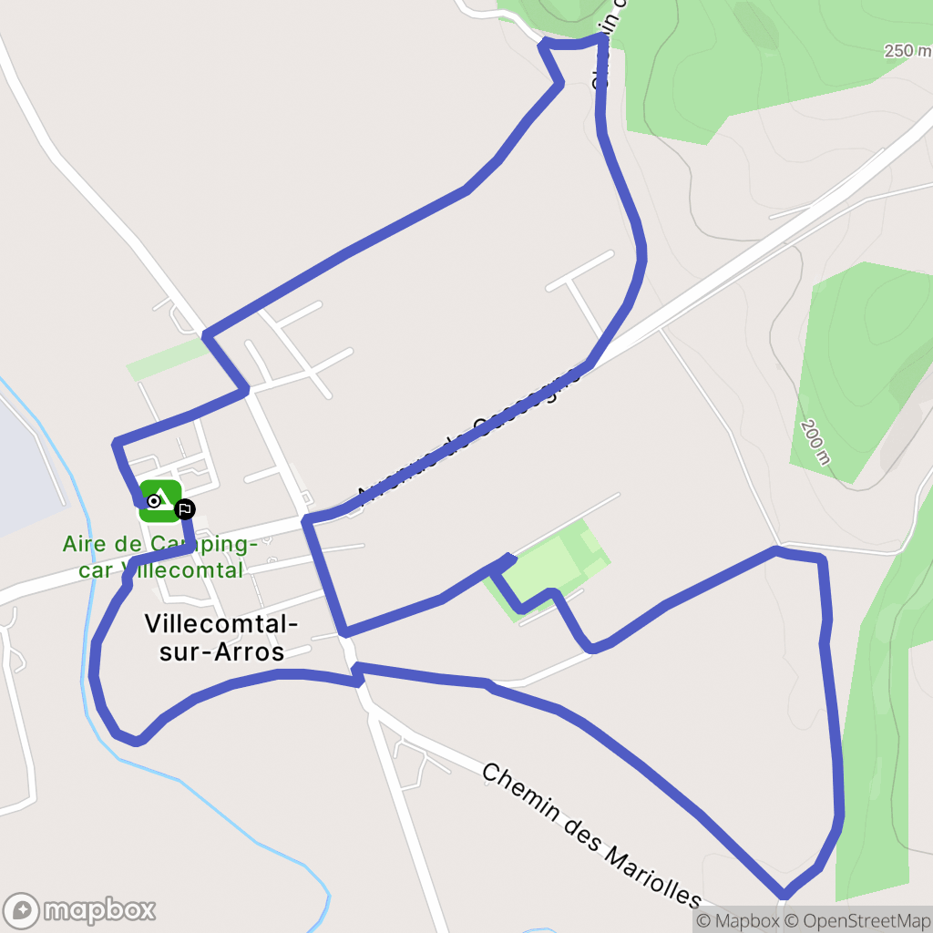 Villecomtal-sur-Arros : carte du parcours de randonnée - France