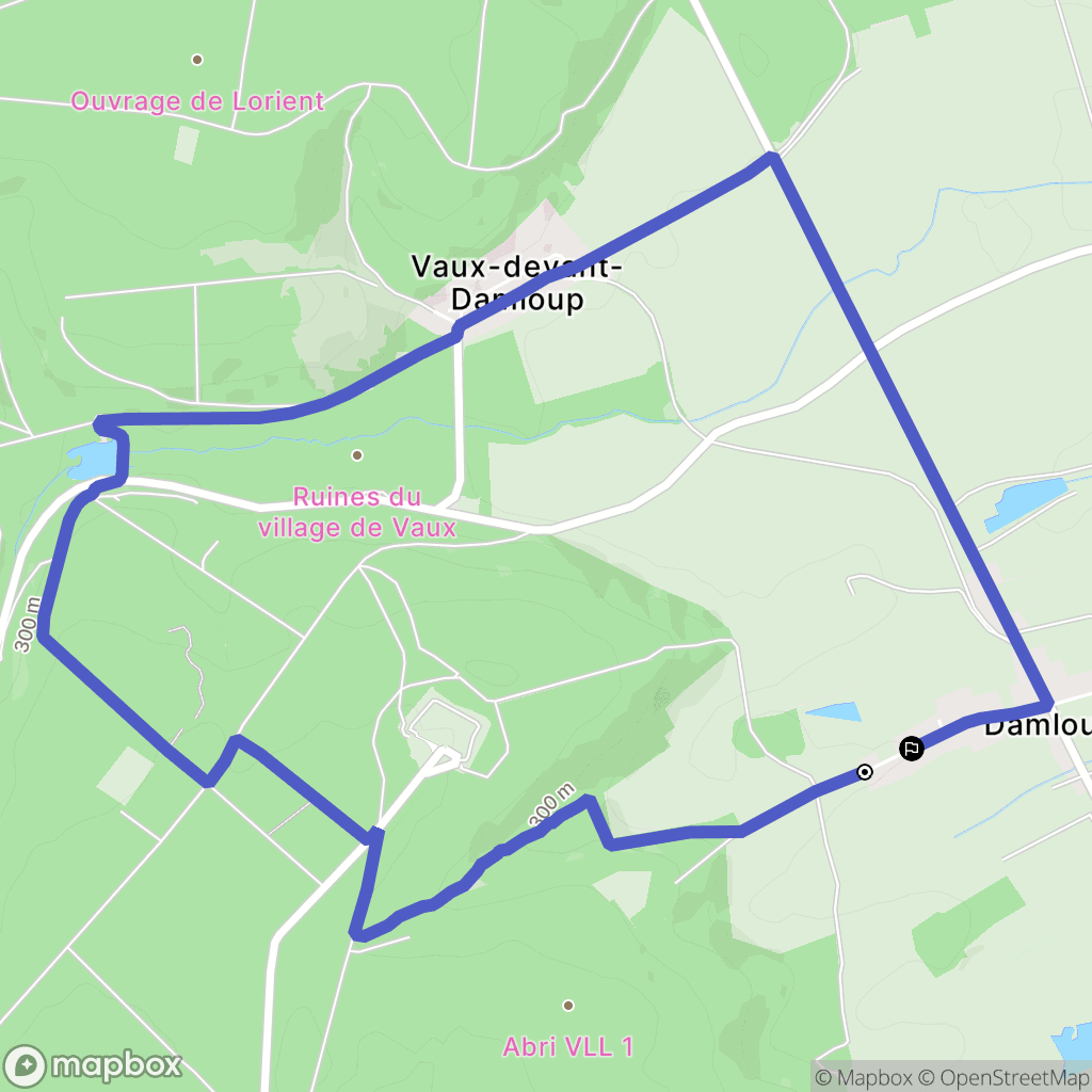 Damloup : carte du parcours de randonnée - France