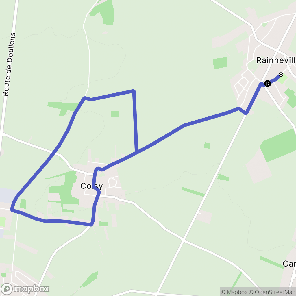 Rainneville : carte du parcours de randonnée - France