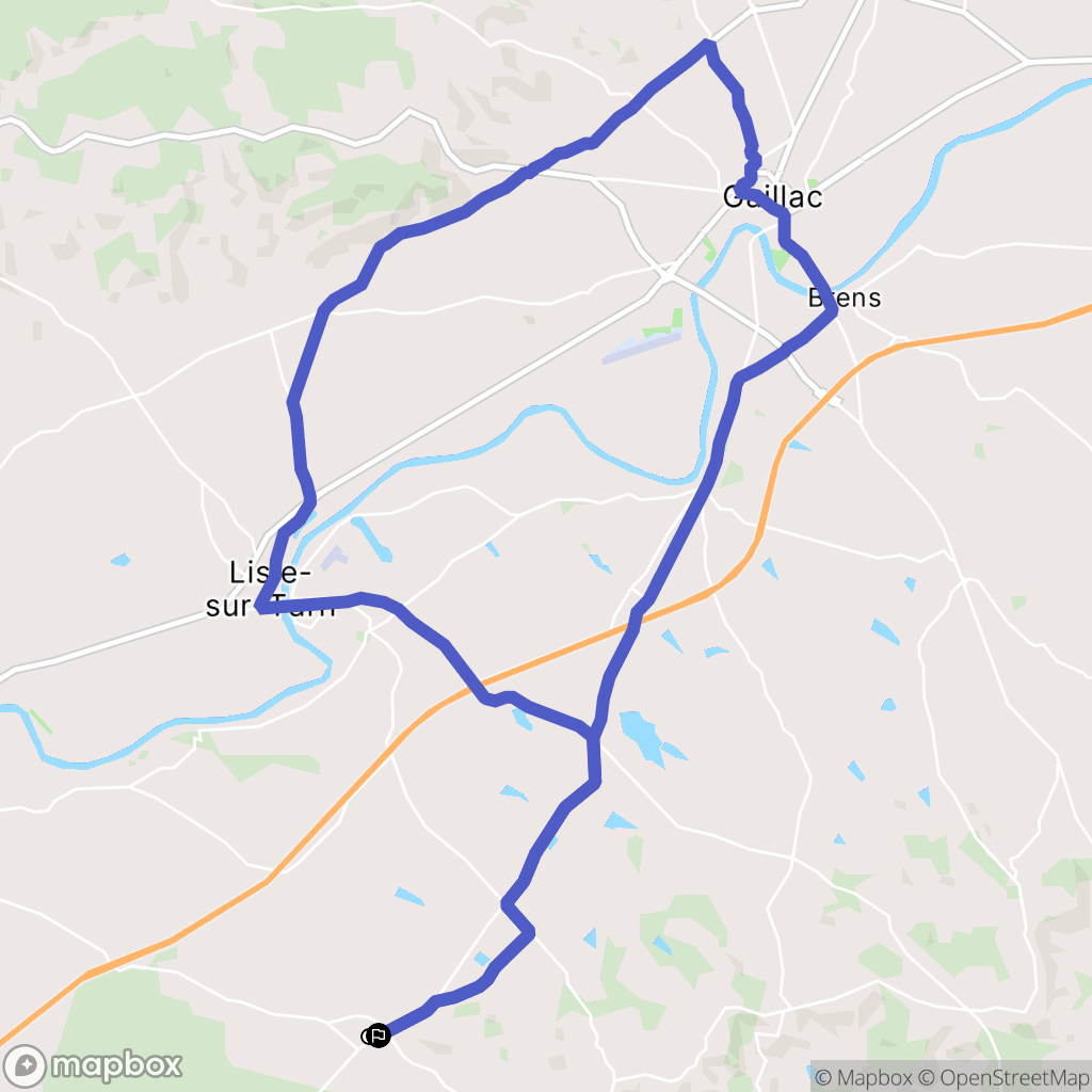 Parisot : carte du parcours de randonnée - France