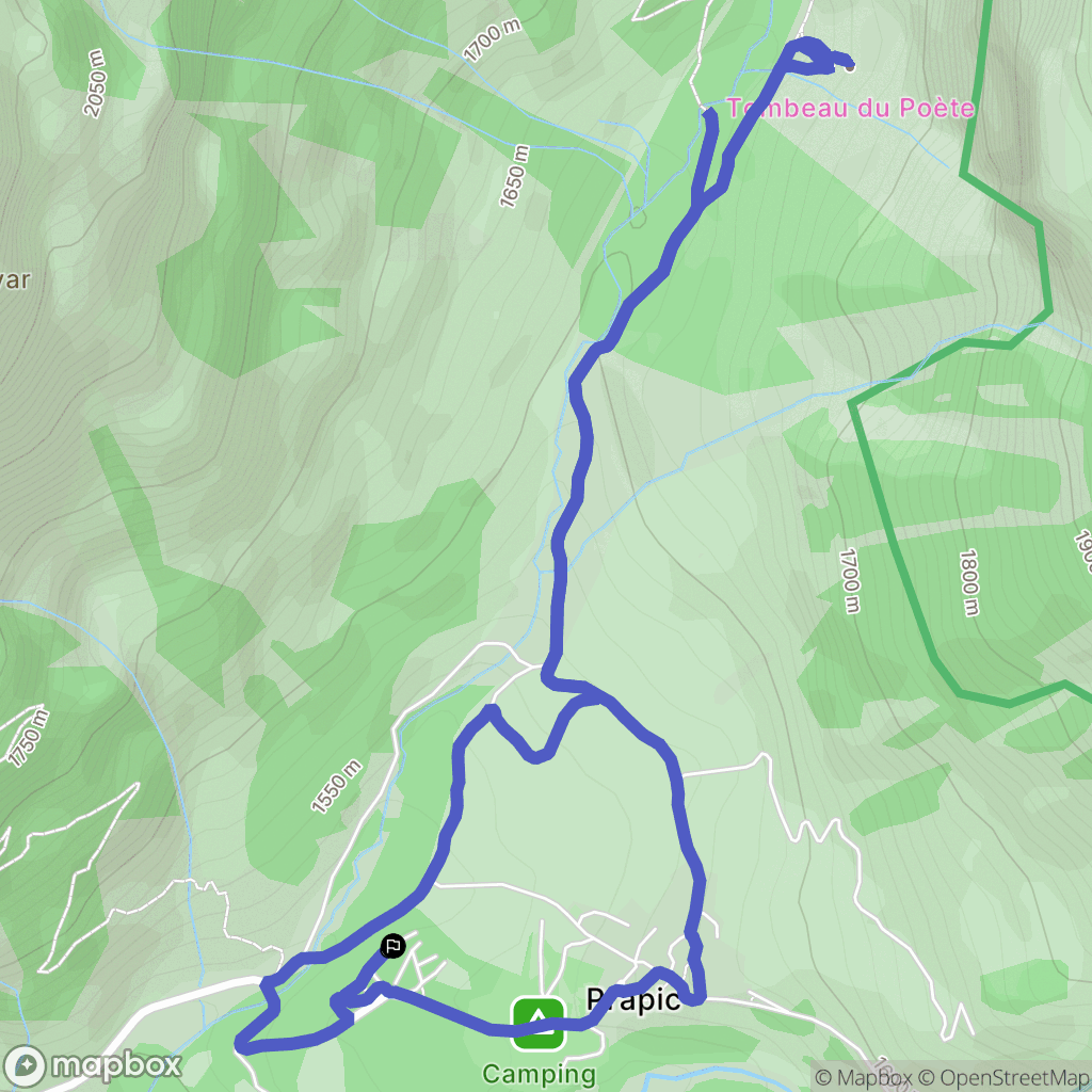 Orcières : carte du parcours de randonnée - France