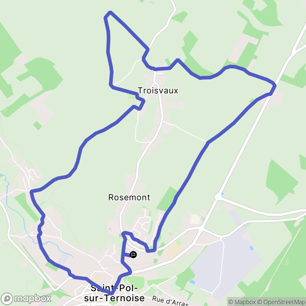 Saint-Pol-sur-Ternoise : carte du parcours de randonnée - France