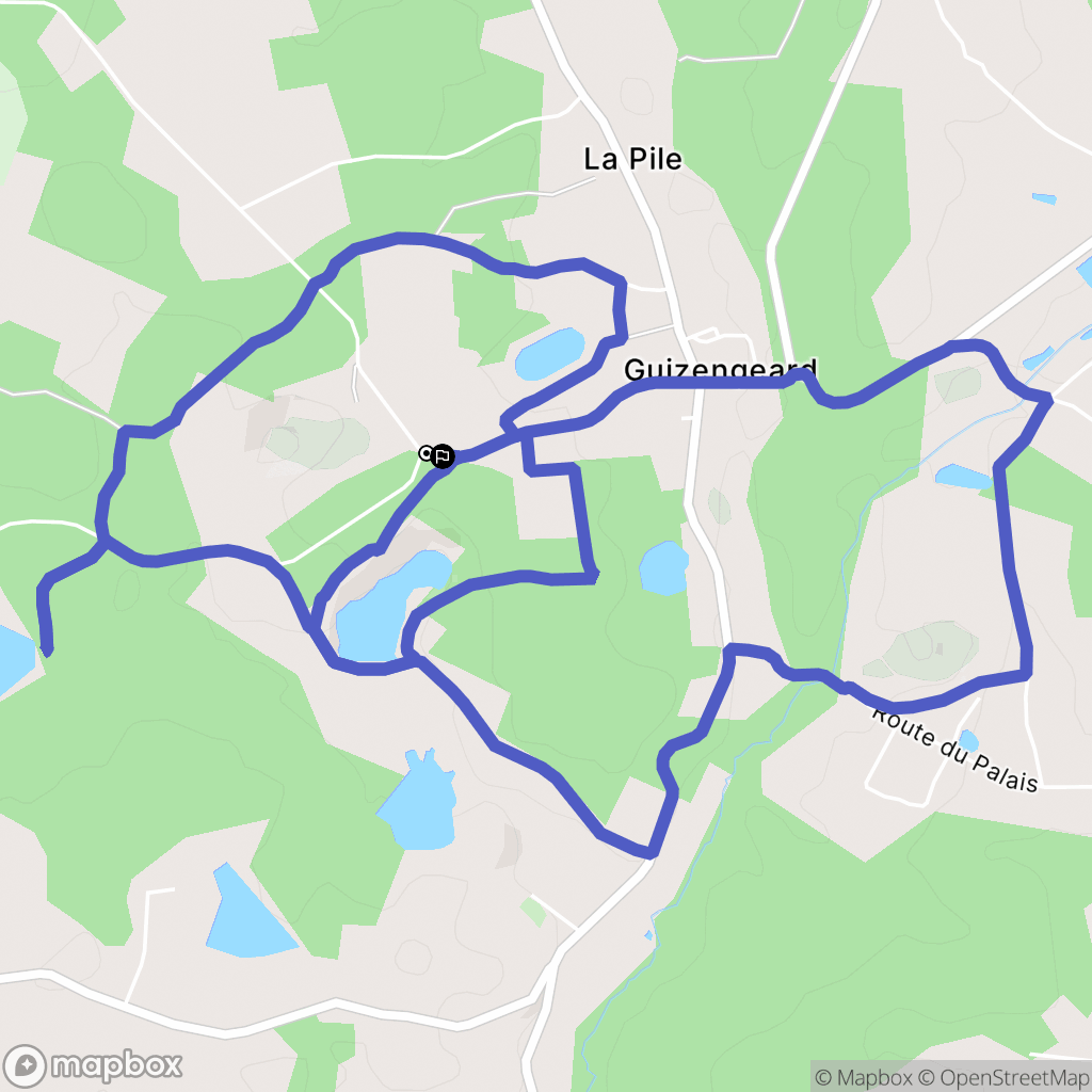 Guizengeard : carte du parcours de randonnée - France
