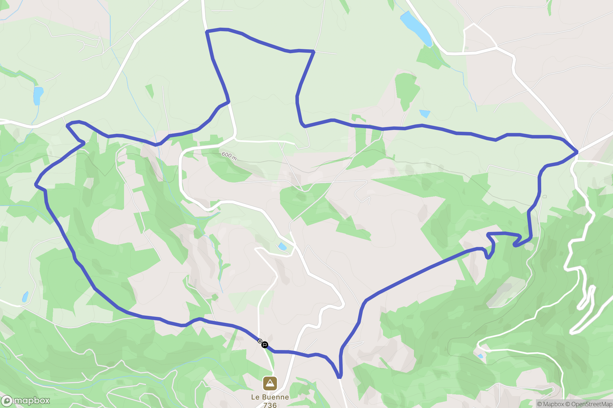 Goutrens : carte du parcours de randonnée - France