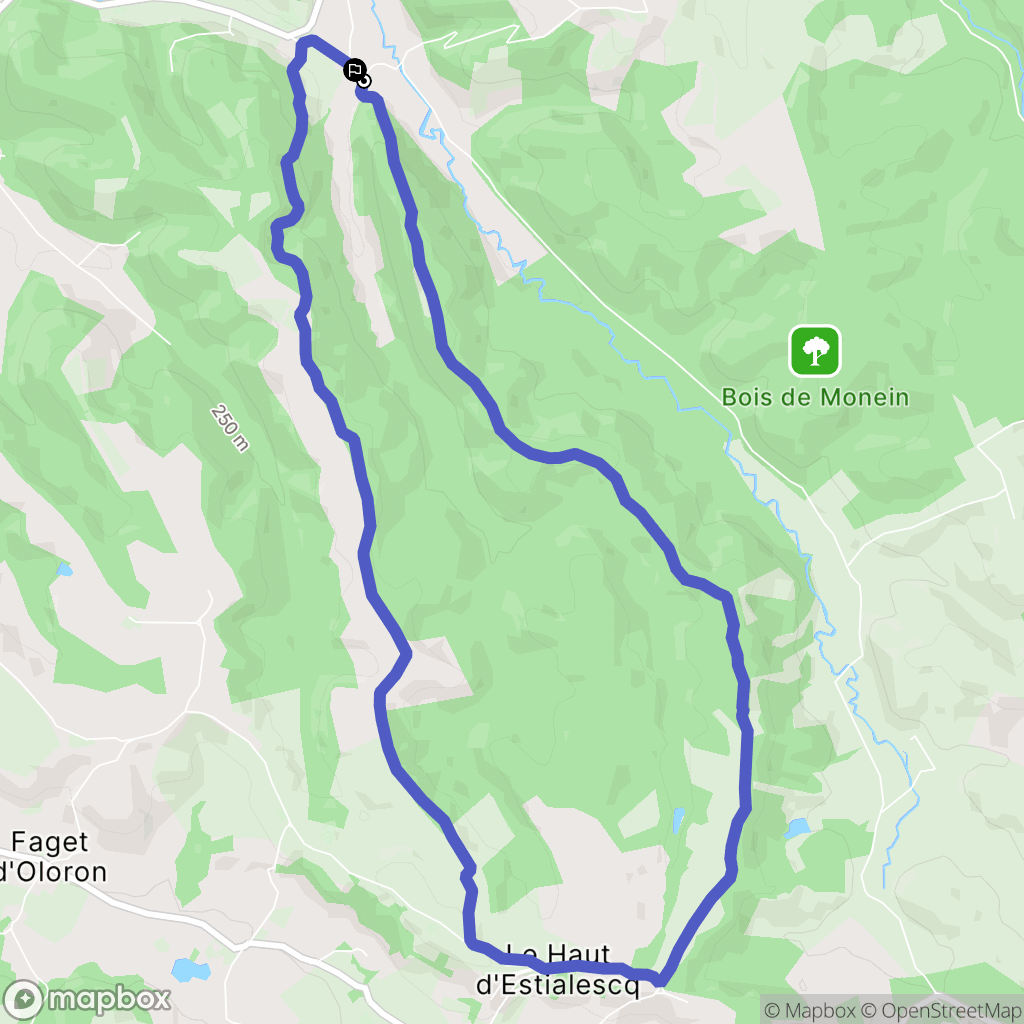 Monein : carte du parcours de randonnée - France