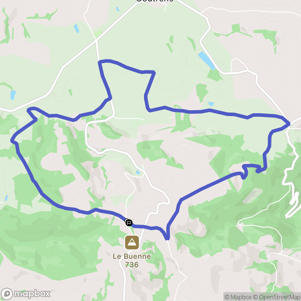 Goutrens : carte du parcours de randonnée - France