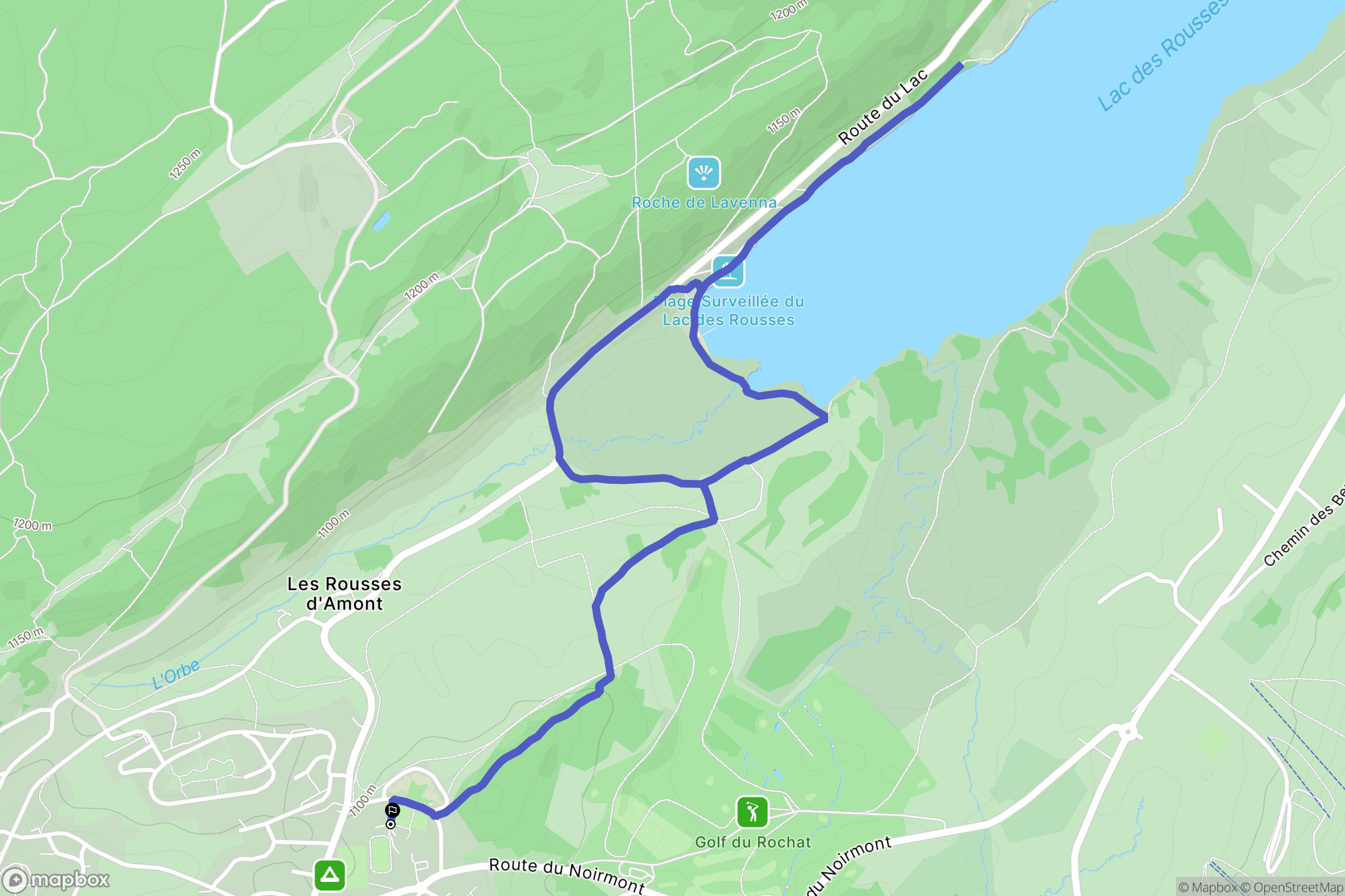 Les Rousses : carte du parcours de randonnée - France
