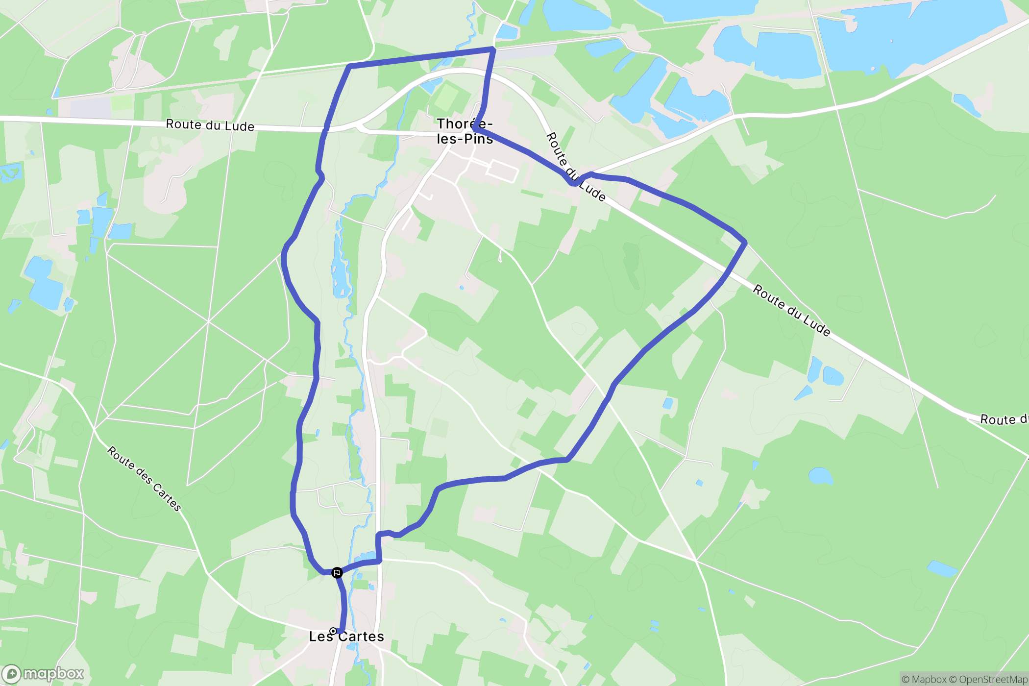 Thorée-les-Pins : carte du parcours de randonnée - France