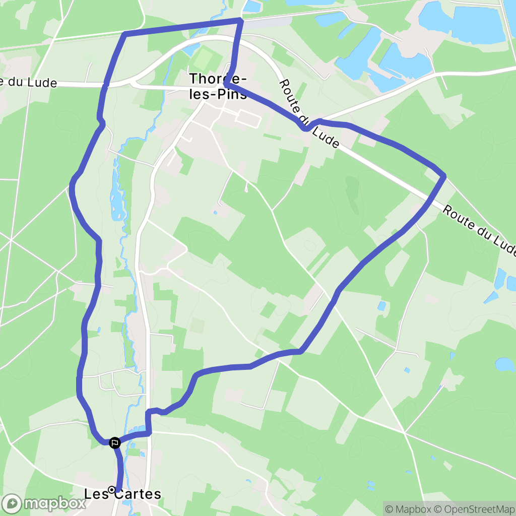 Thorée-les-Pins : carte du parcours de randonnée - France