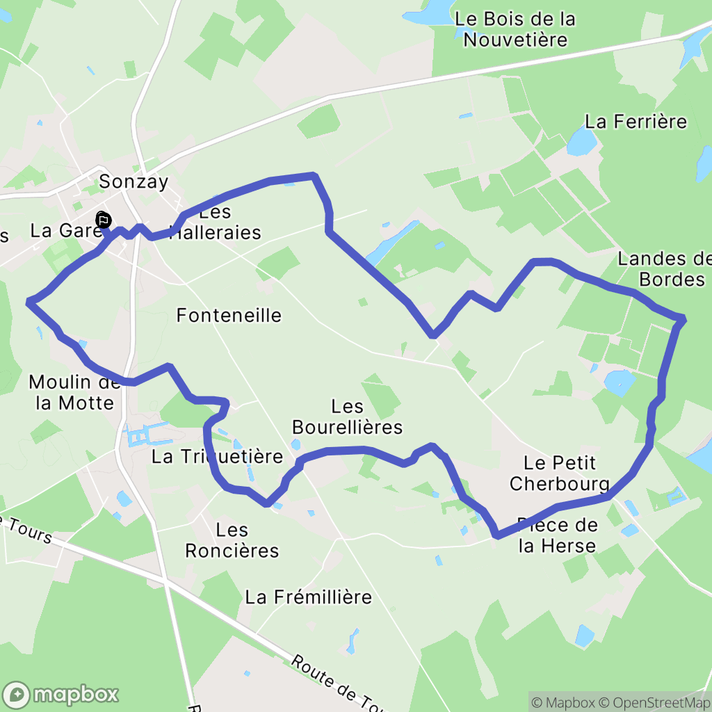 Sonzay : carte du parcours de randonnée - France