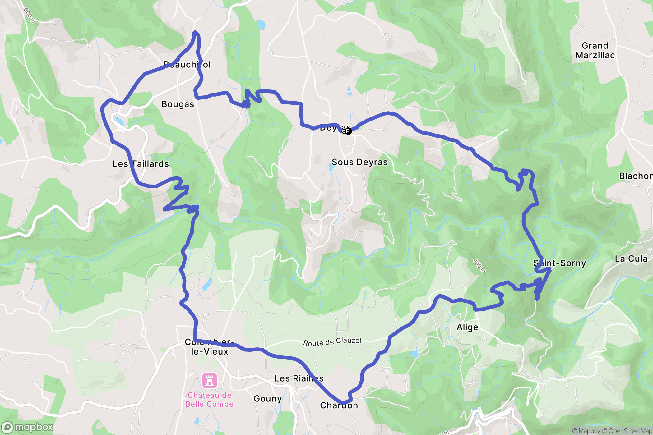 Saint-Victor : carte du parcours de randonnée - France