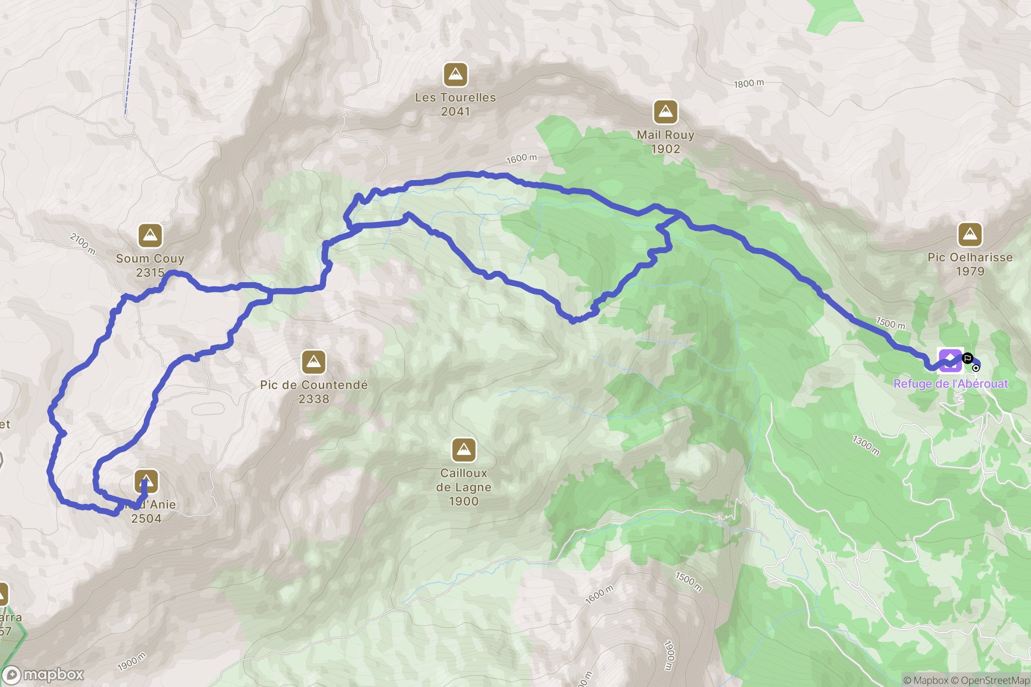 Lescun : carte du parcours de randonnée - France