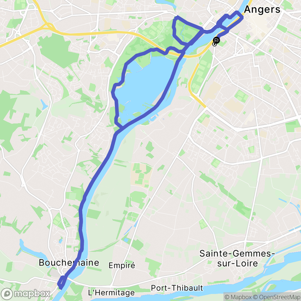 Angers : carte du parcours de randonnée - France