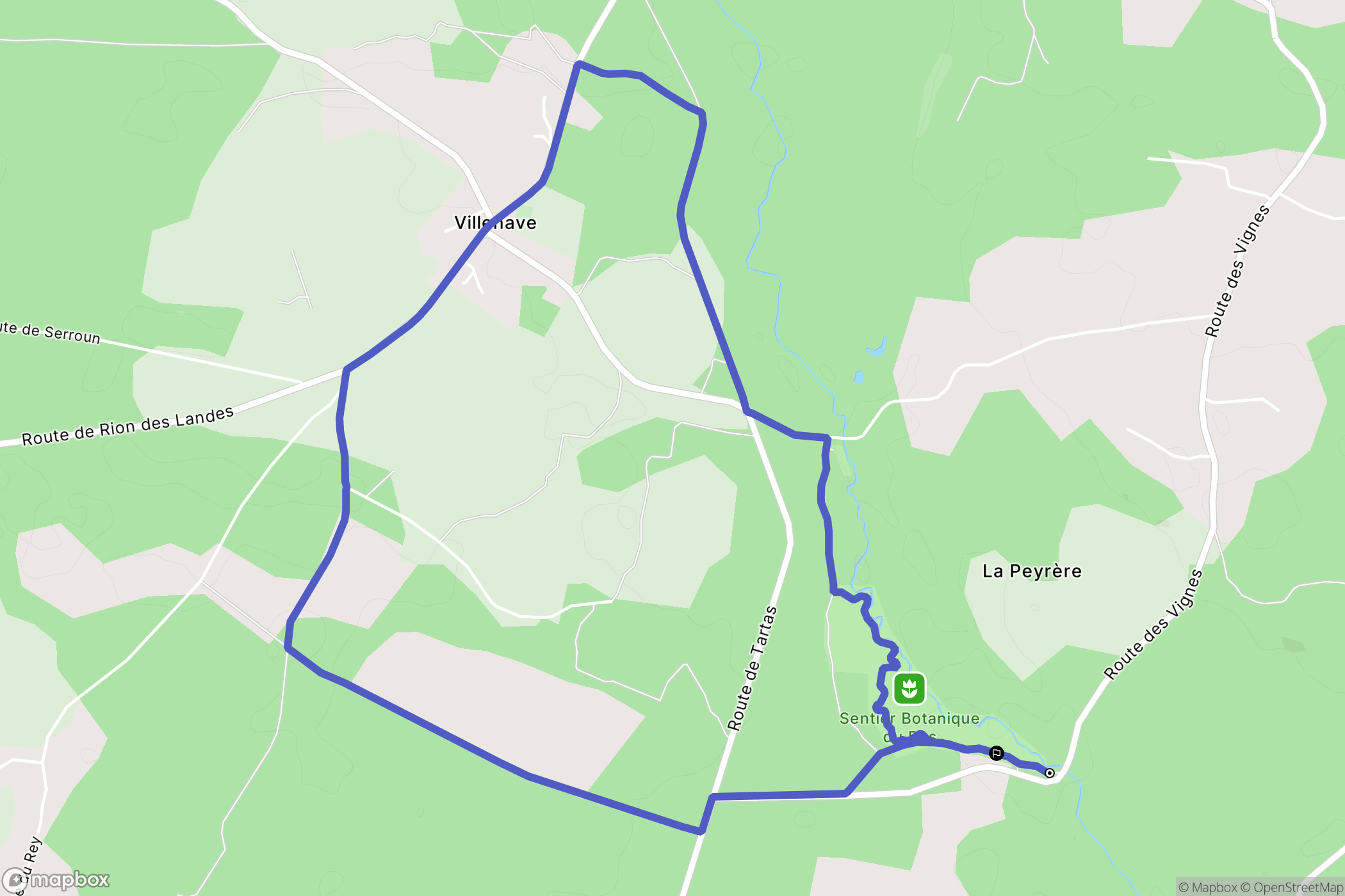 Villenave : carte du parcours de randonnée - France