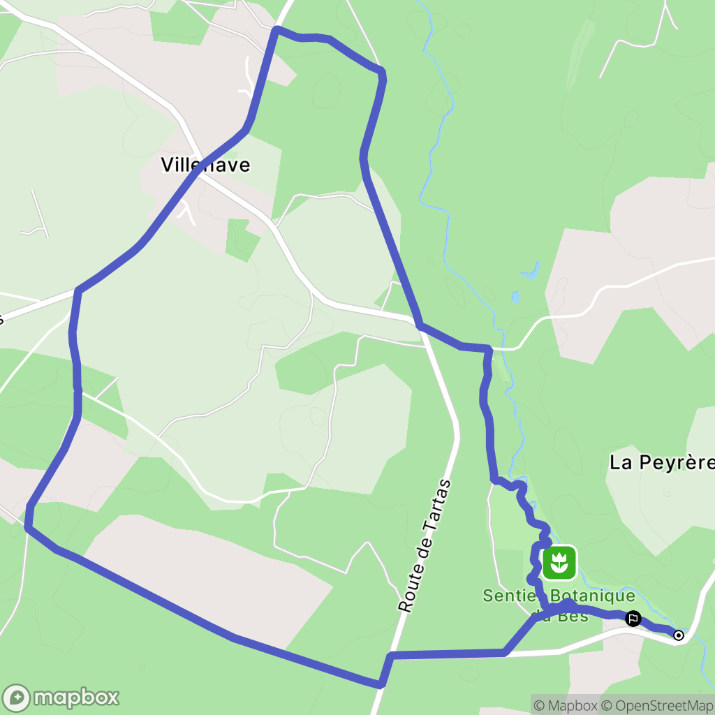 Villenave : carte du parcours de randonnée - France