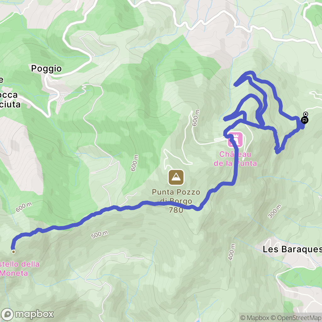 Alata : carte du parcours de randonnée - France