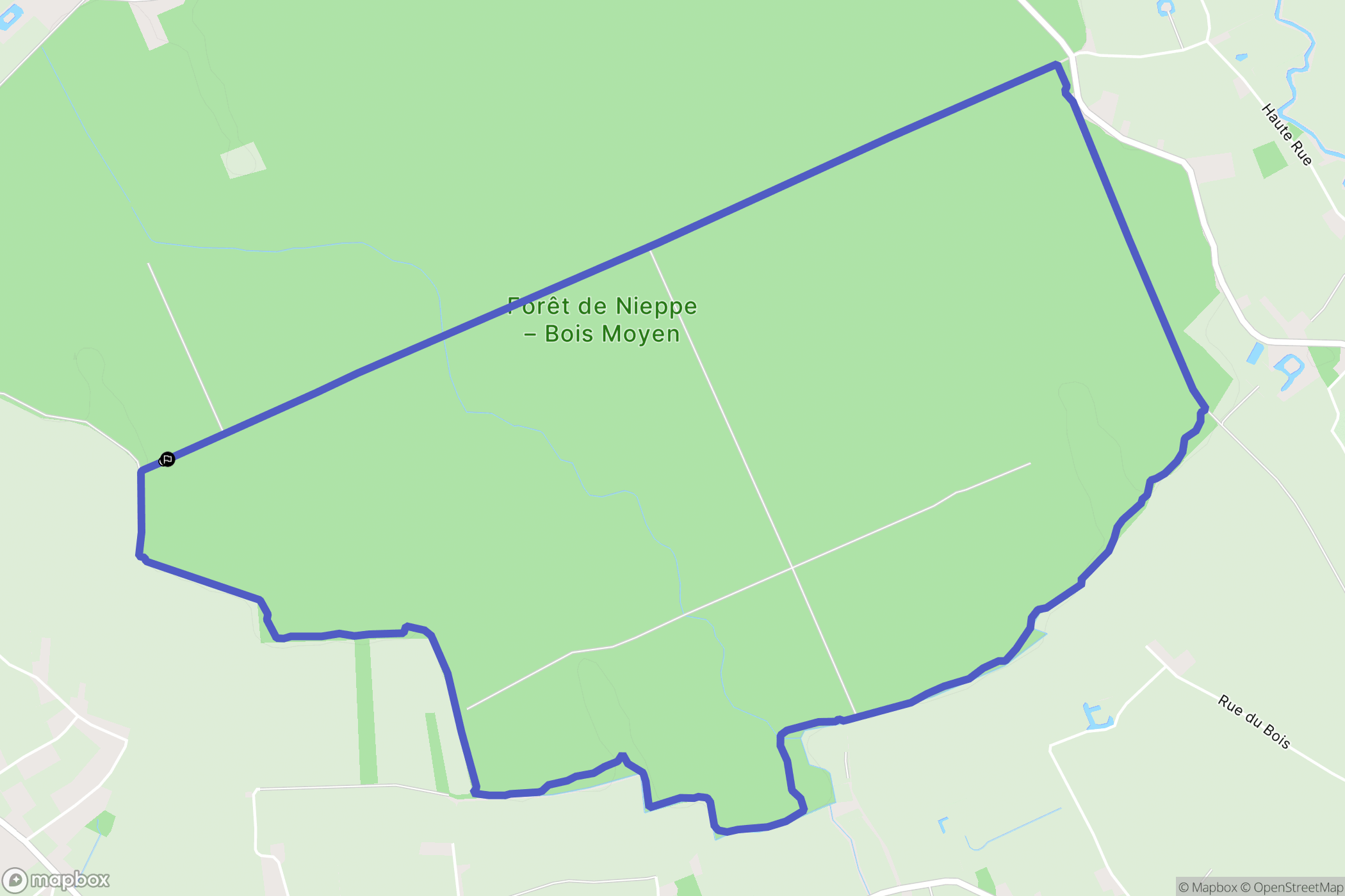 Morbecque : carte du parcours de randonnée - France