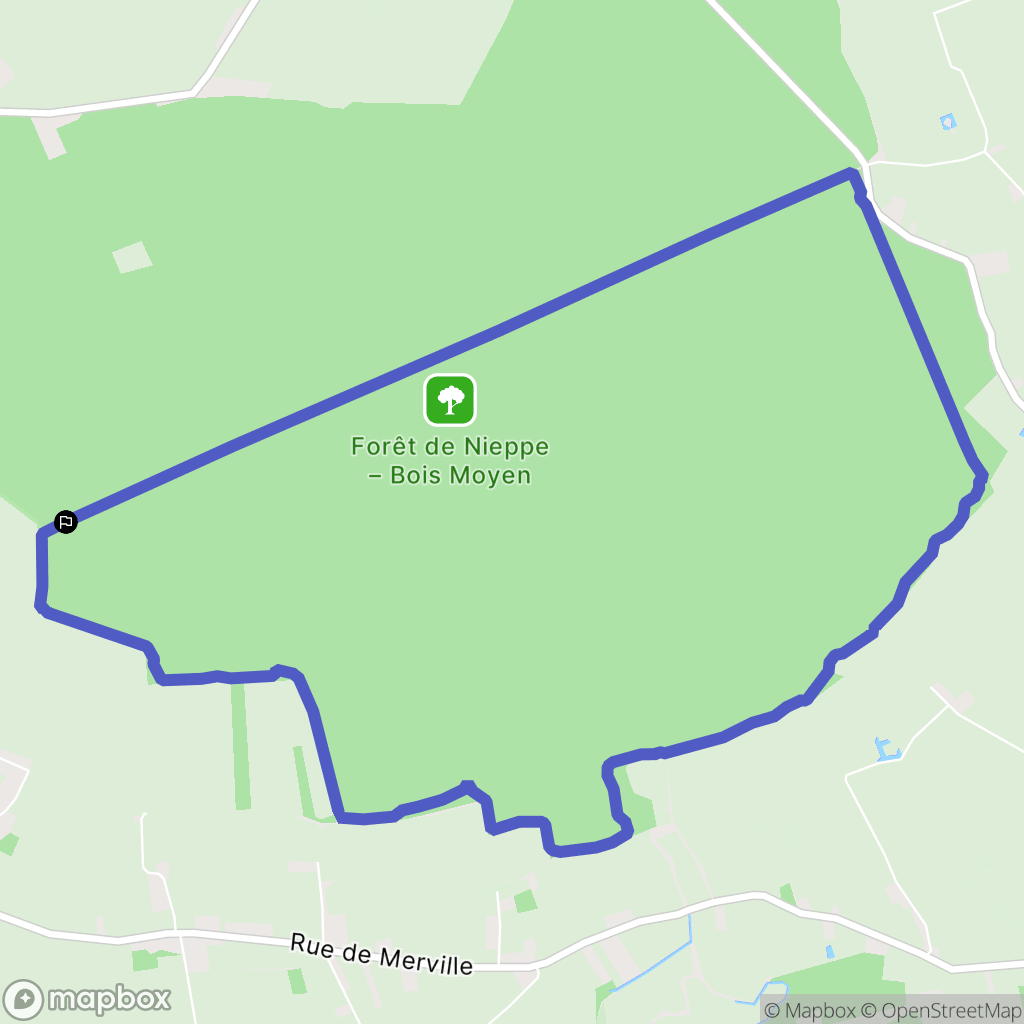 Morbecque : carte du parcours de randonnée - France