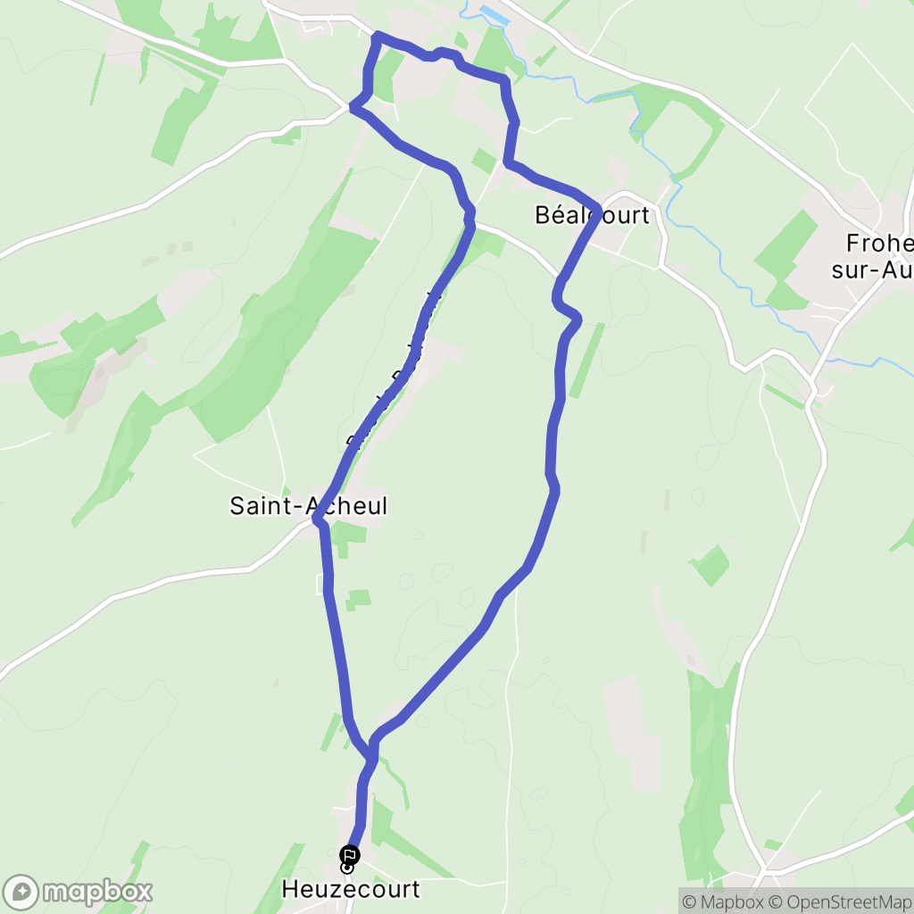 Heuzecourt : carte du parcours de randonnée - France