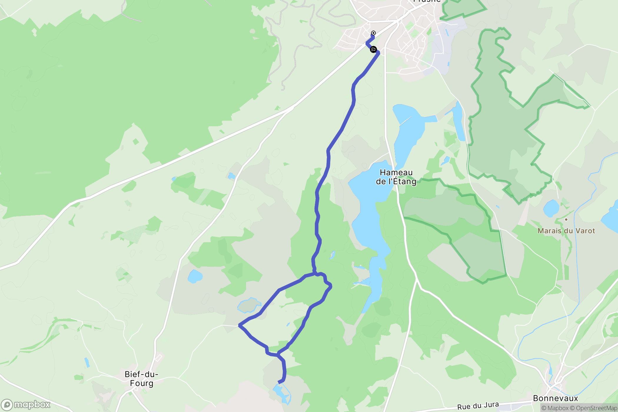 Frasne : carte du parcours de randonnée - France