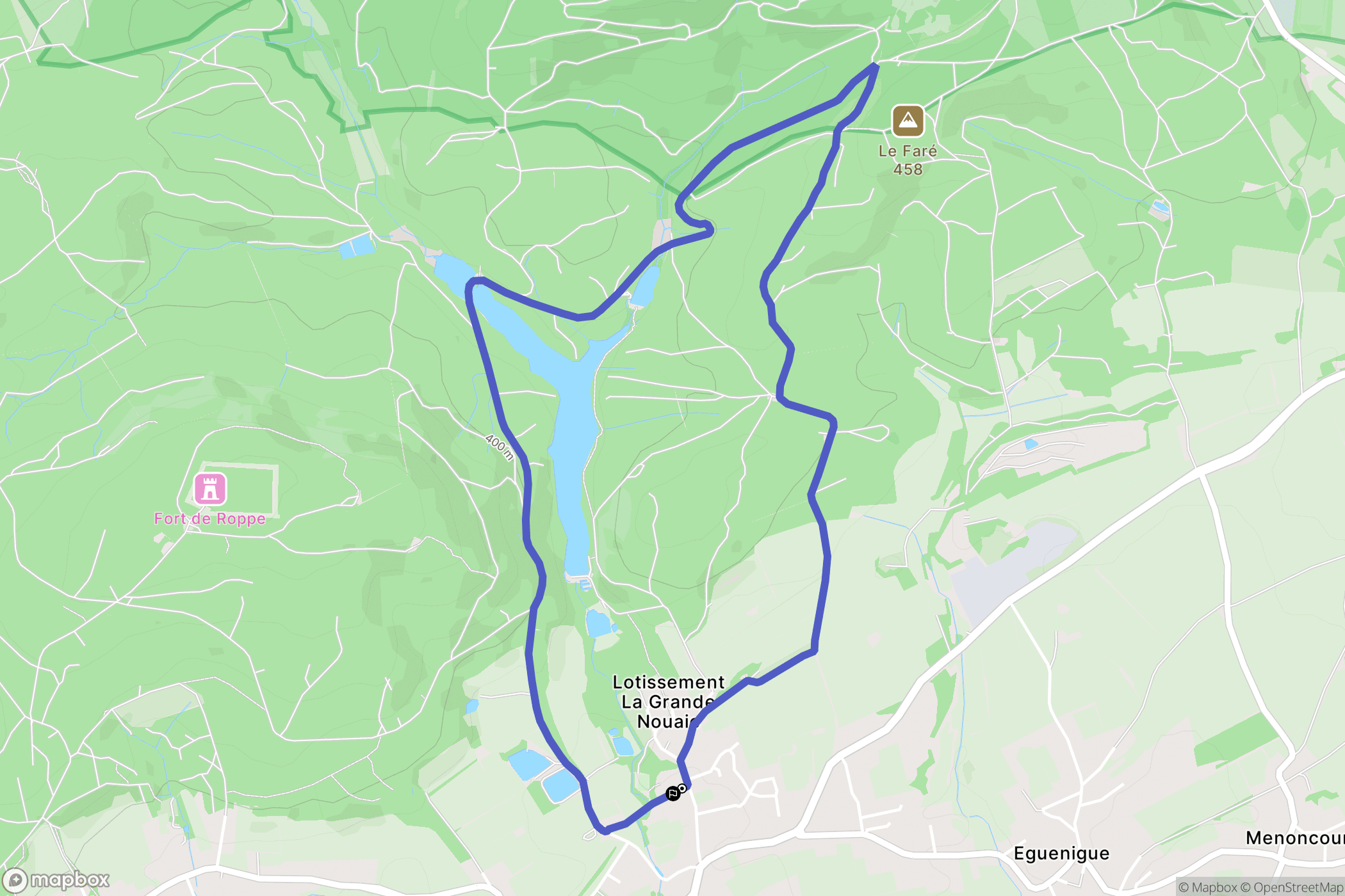 Roppe : carte du parcours de randonnée - France
