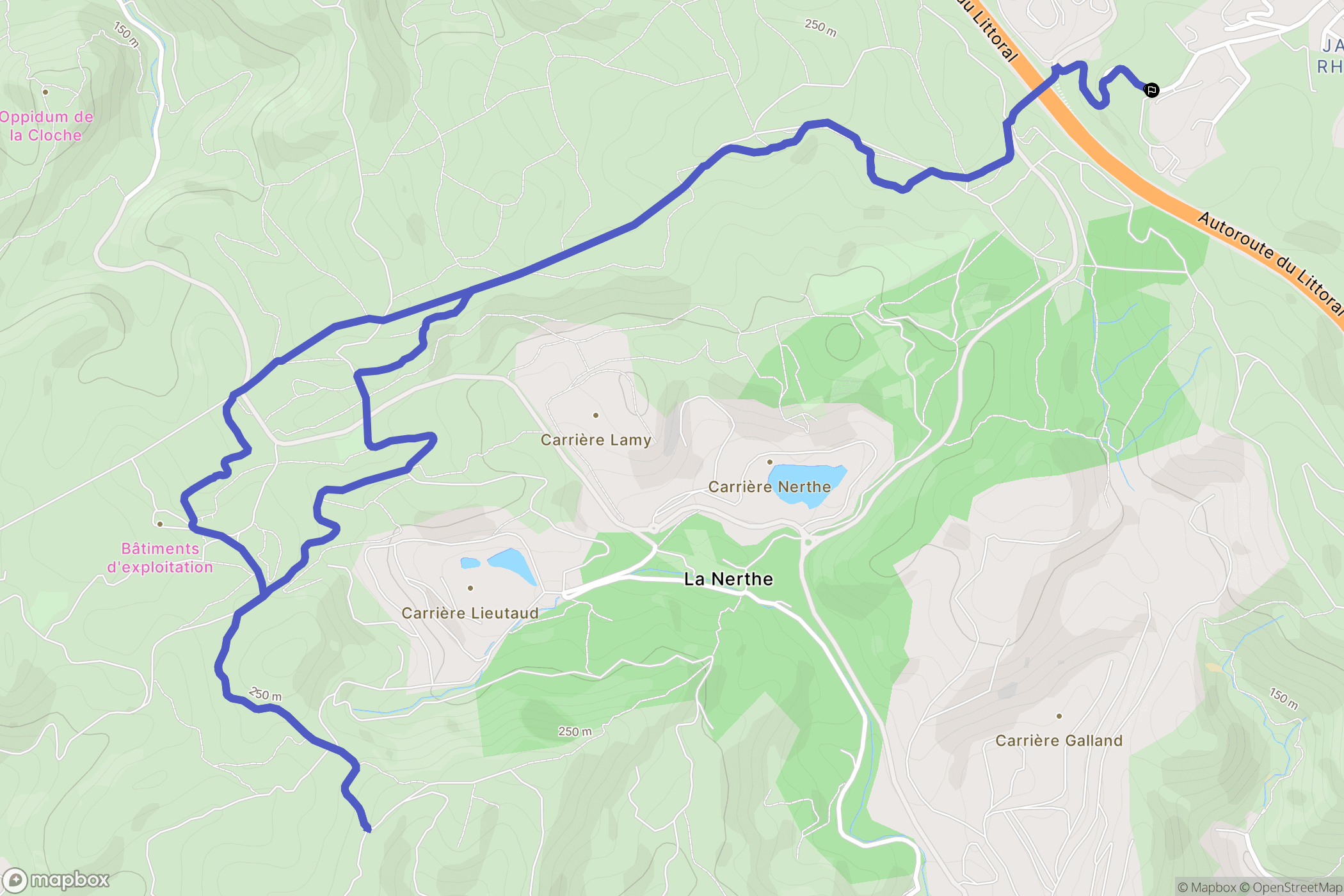 Les Pennes-Mirabeau : carte du parcours de randonnée - France