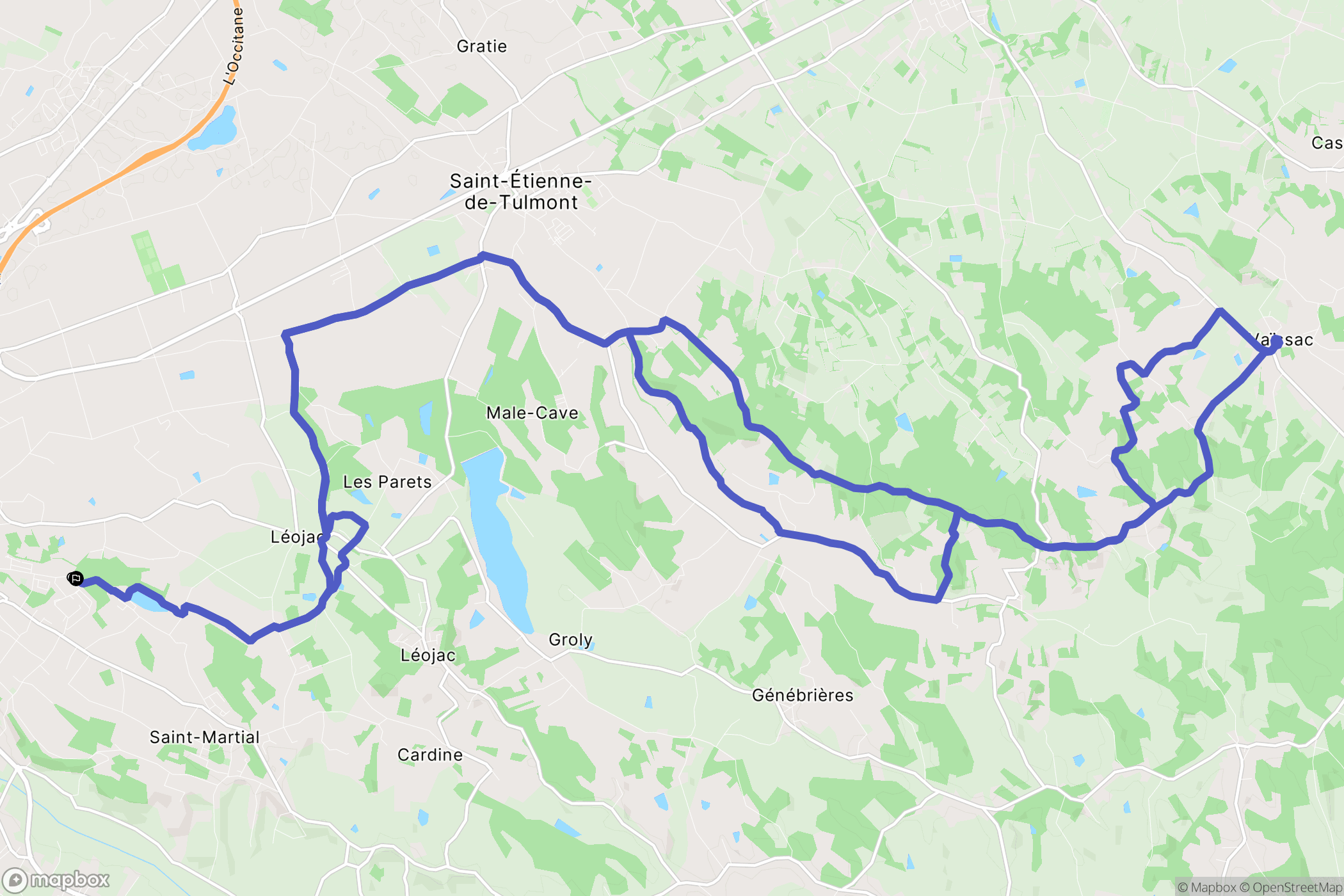 Montauban : carte du parcours de randonnée - France
