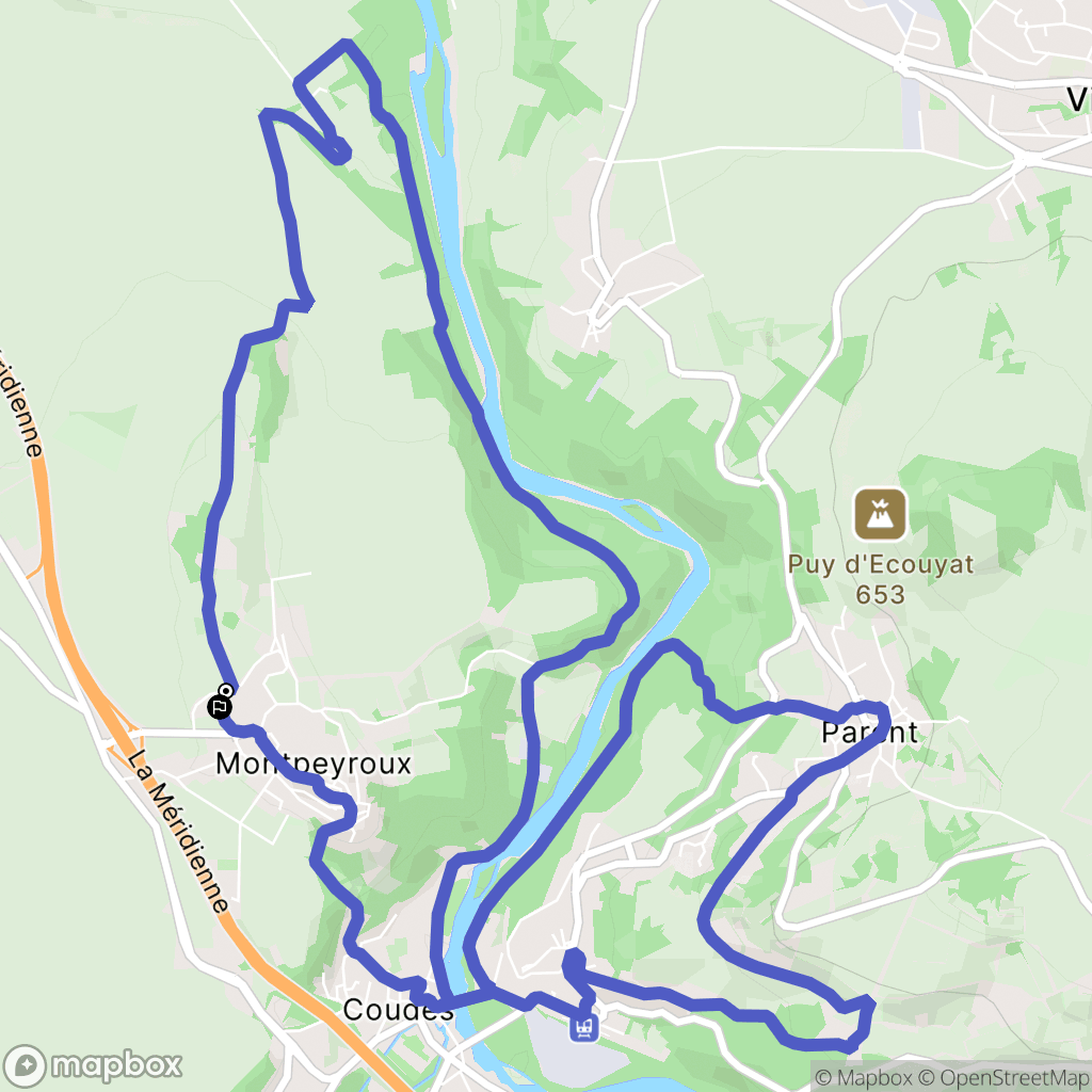Montpeyroux : carte du parcours de randonnée - France
