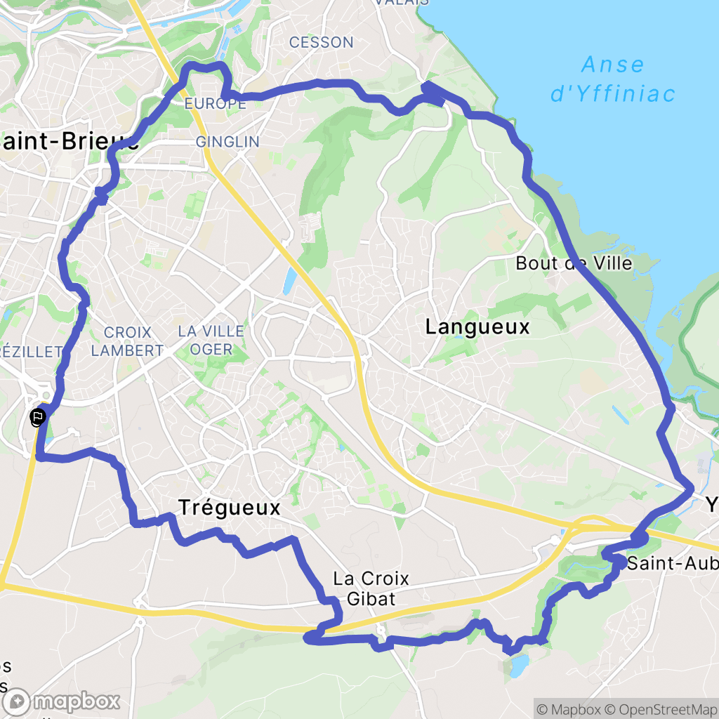 Trégueux : carte du parcours de randonnée - France