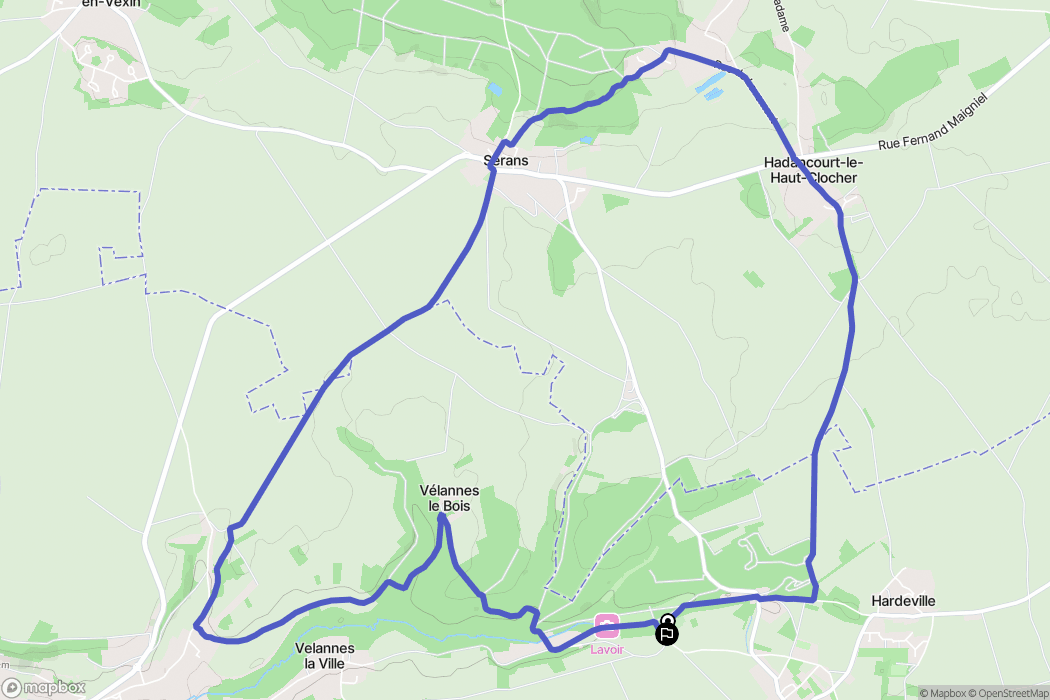 Nucourt : carte du parcours de randonnée - France
