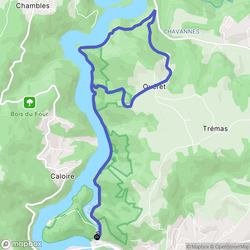 Unieux : carte du parcours de randonnée - France