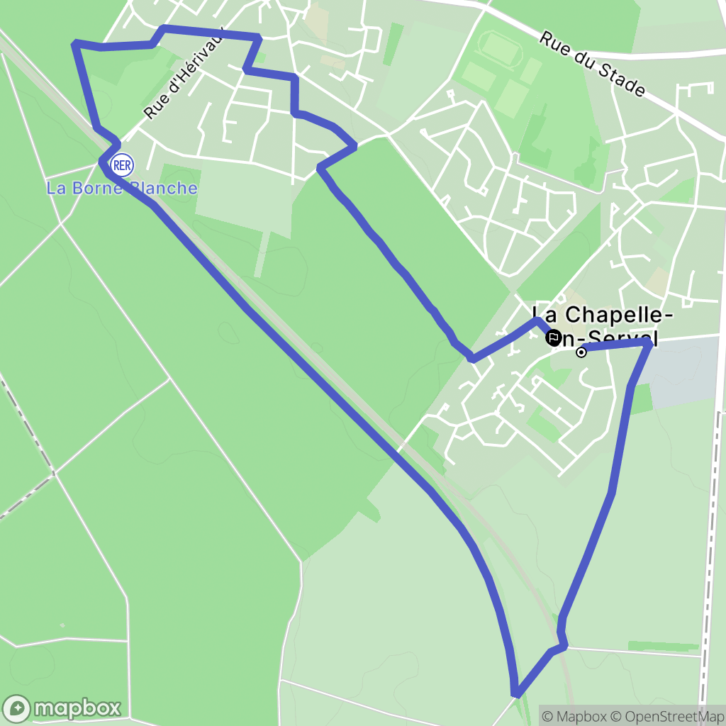La Chapelle-en-Serval : carte du parcours de randonnée - France