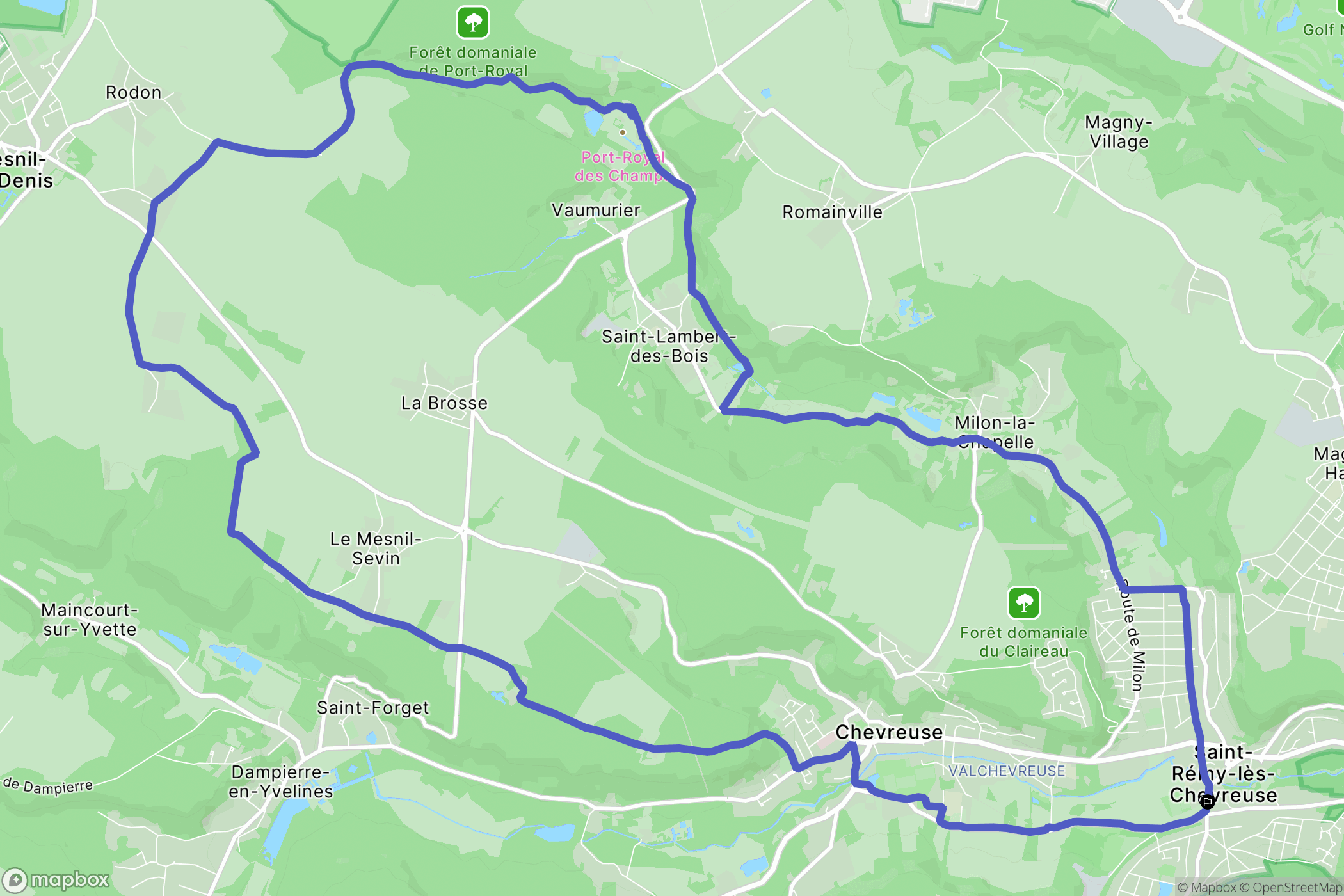Saint-Rémy-lès-Chevreuse : carte du parcours de randonnée - France