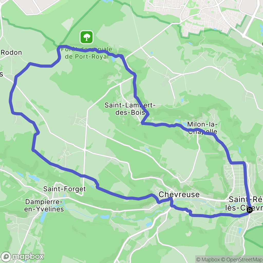 Saint-Rémy-lès-Chevreuse : carte du parcours de randonnée - France