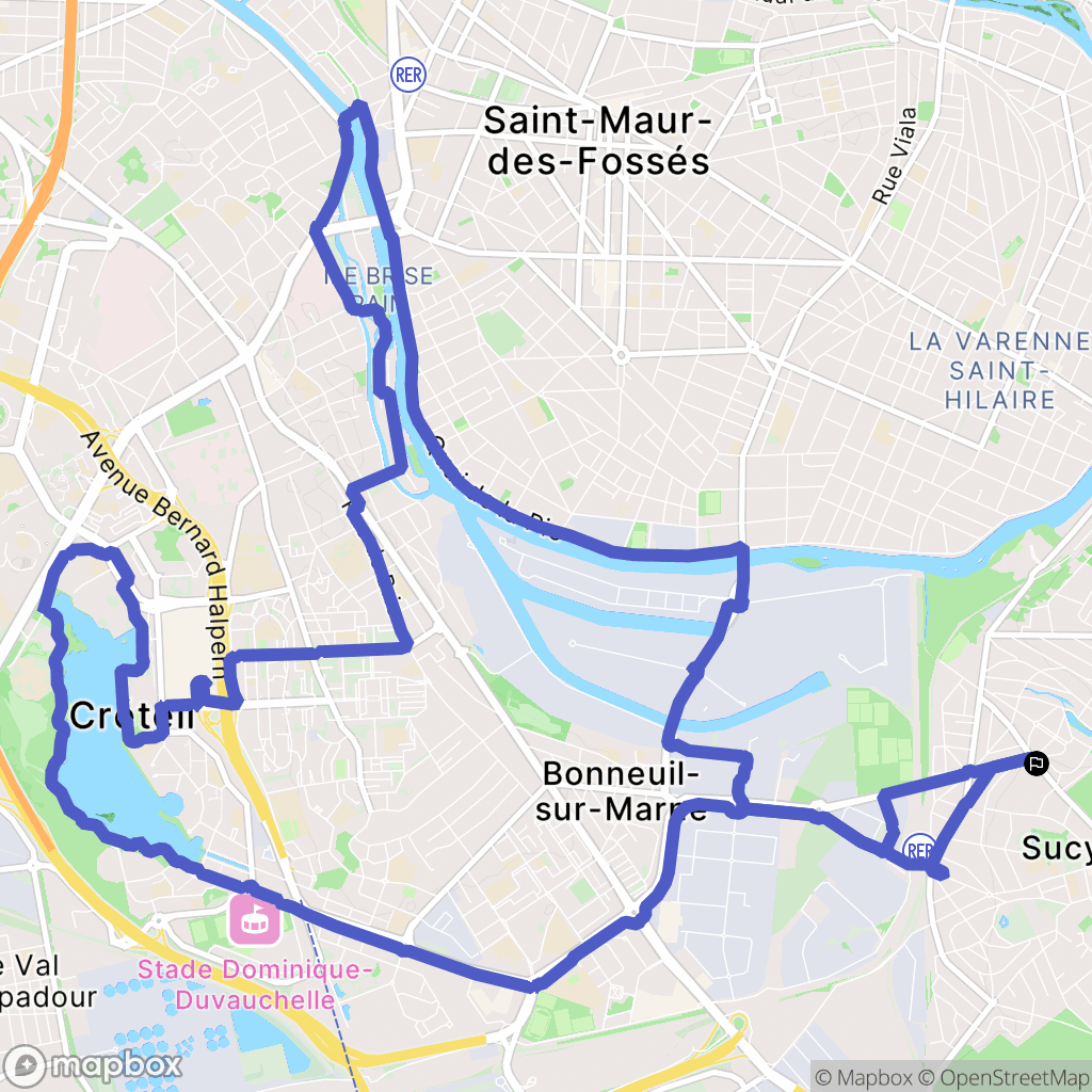 Sucy-en-Brie : carte du parcours de randonnée - France