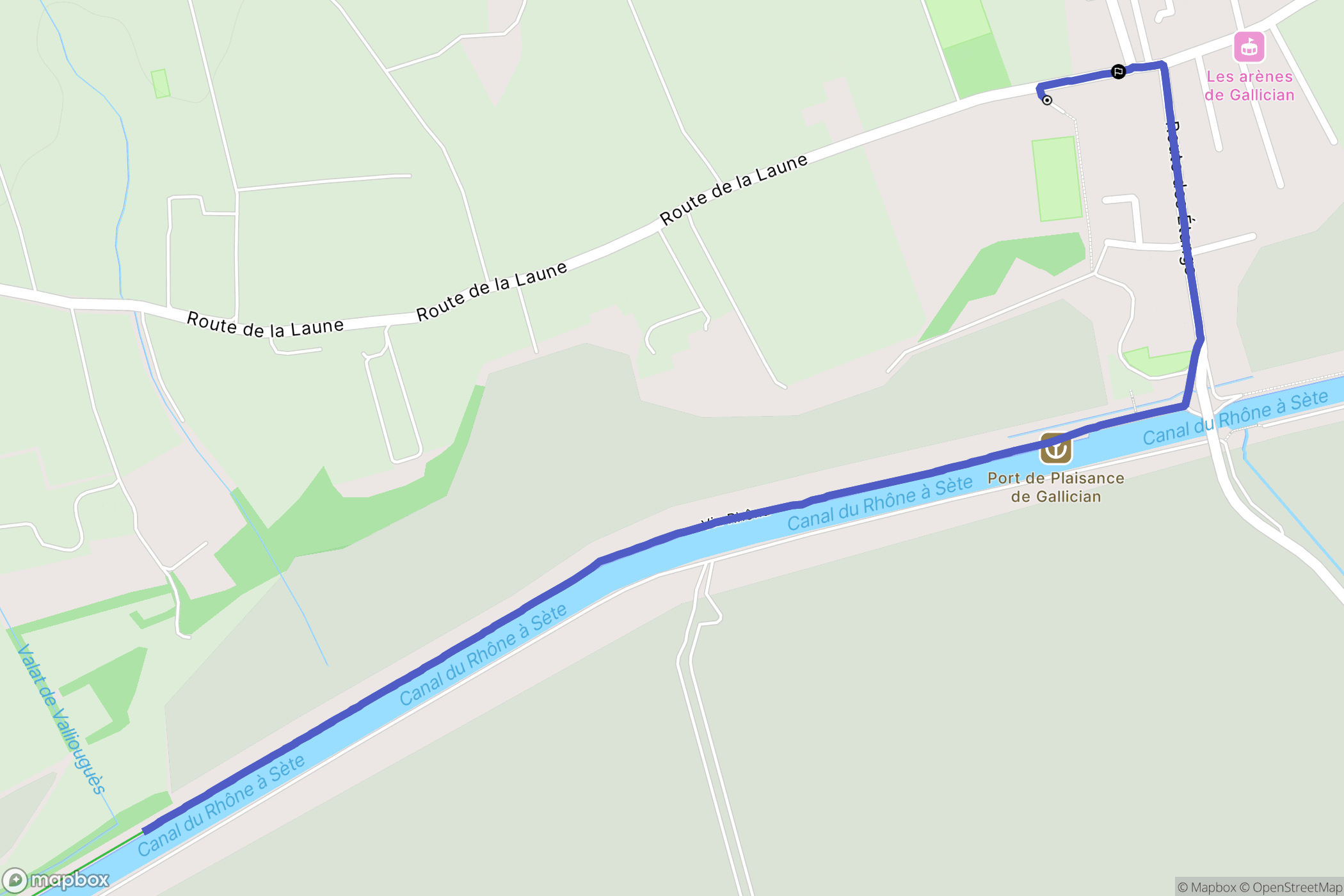Vauvert : carte du parcours de randonnée - France