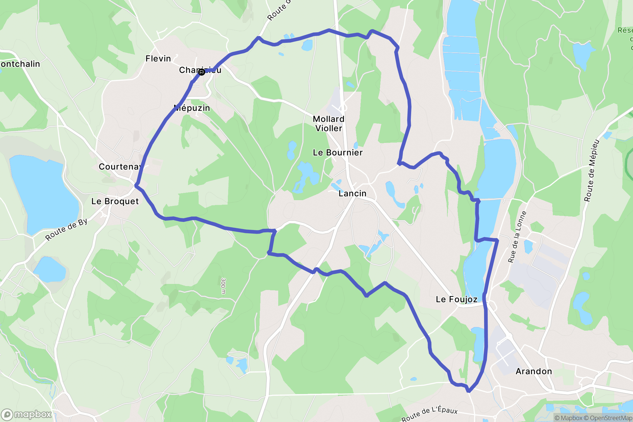 Courtenay : carte du parcours de randonnée - France