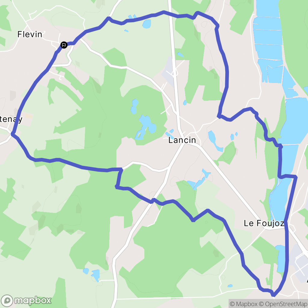 Courtenay : carte du parcours de randonnée - France