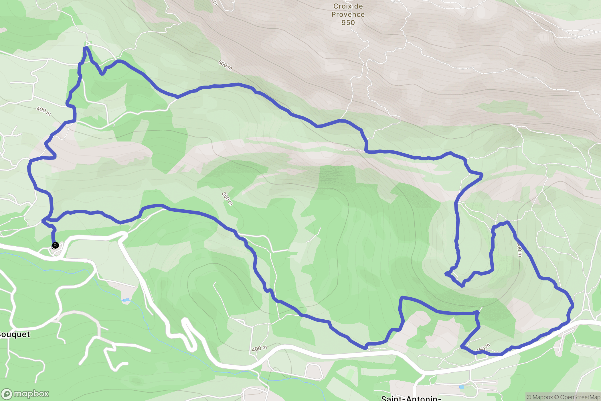Saint-Antonin-sur-Bayon : carte du parcours de randonnée - France