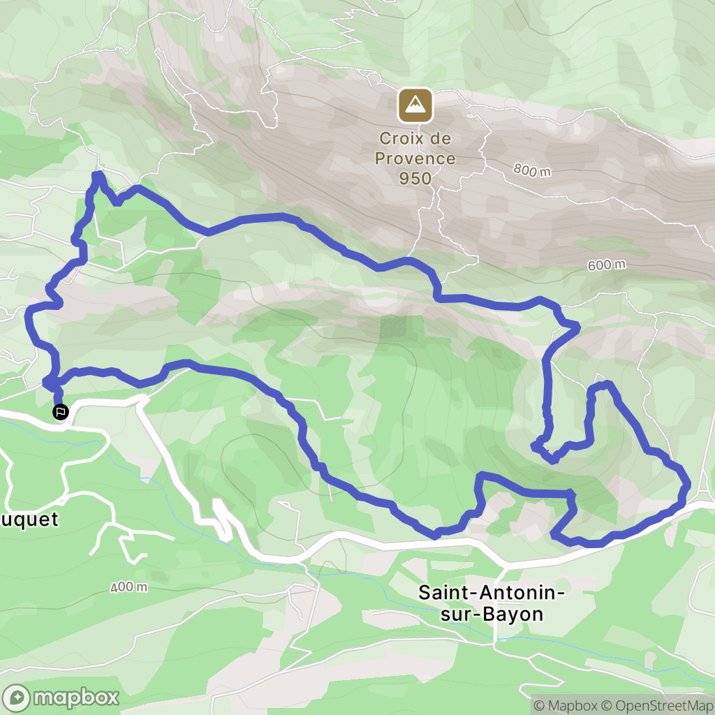 Saint-Antonin-sur-Bayon : carte du parcours de randonnée - France